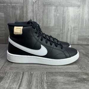 Nike Court Royale 2 Women's size 5.5 Black White Leather Shoes CT1725-001